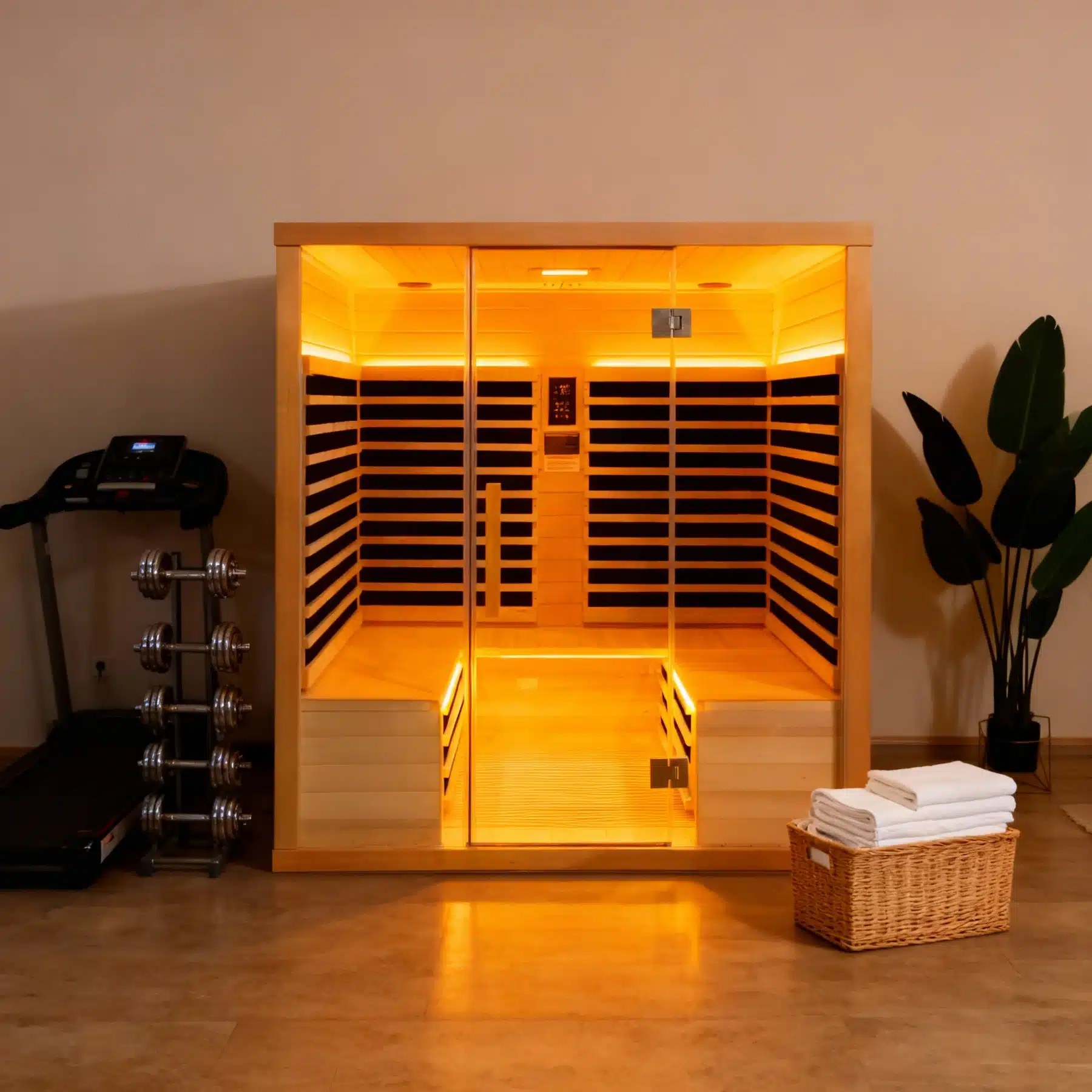 Bropool indoor sauna manufacturer model IS-1104 shown in a concept room setting