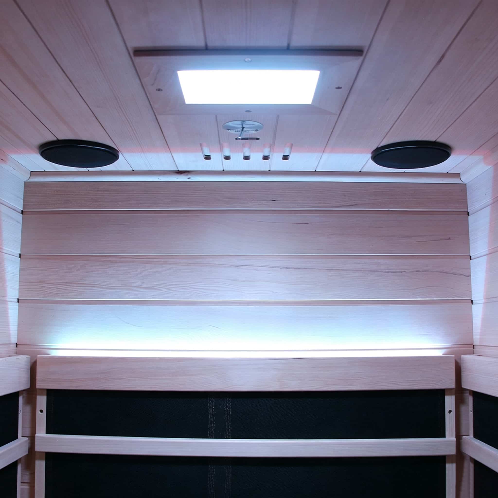 Bropool IS-1101 sauna interior with ceiling, lighting and wall components visible