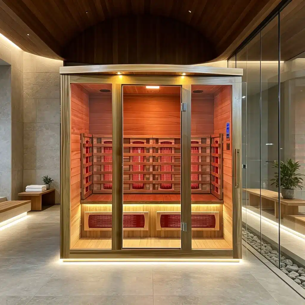 Illustrative room setting showing the complete Bropool IS-1403 sauna