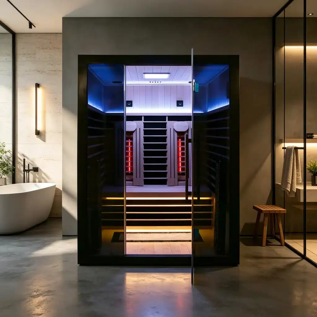 Illustrative room setting showing the complete Bropool IS-1404 sauna
