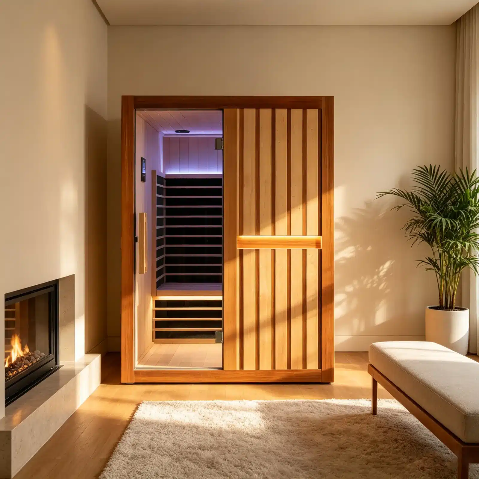 Illustrative room or outdoor setting showing the complete Bropool IS-1504 sauna