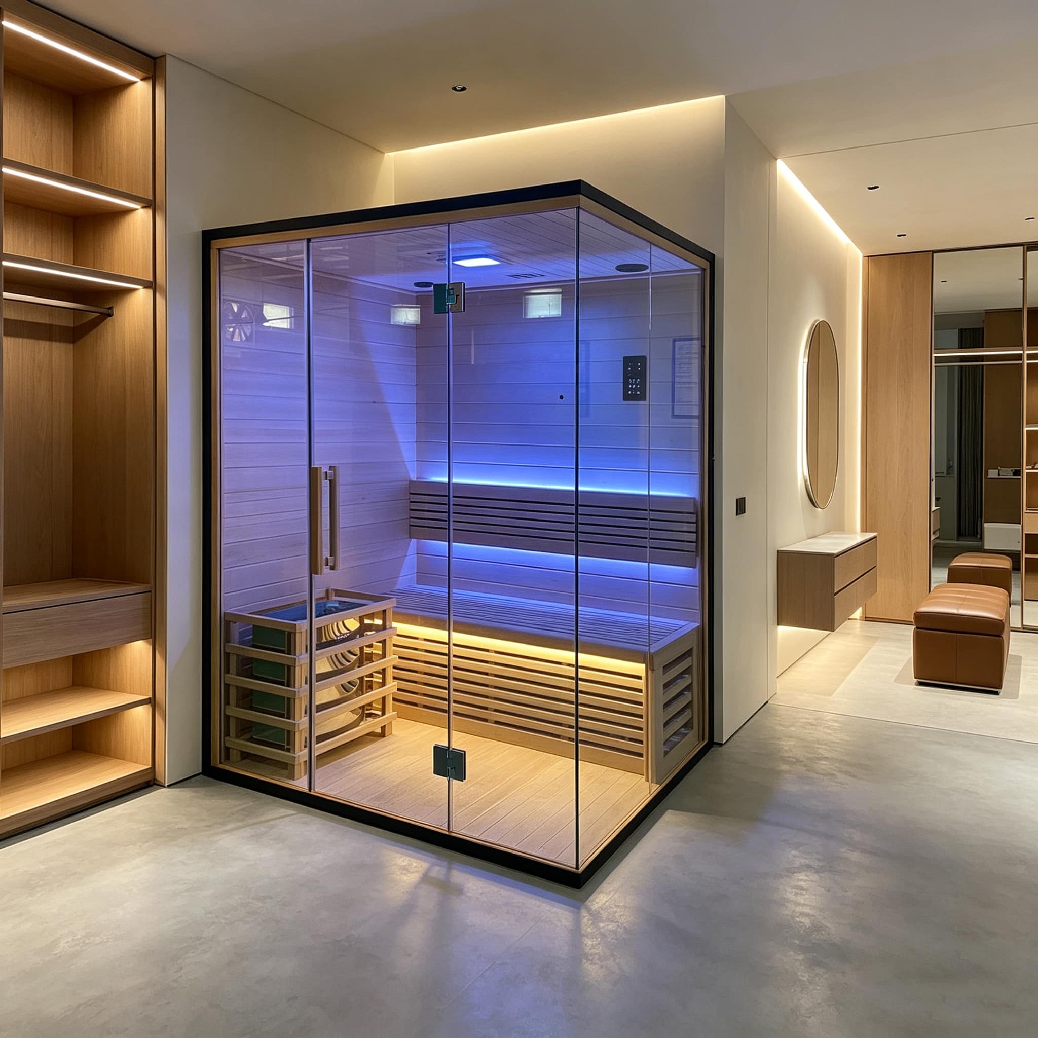 Bropool IS-T5 to IS-T7 sauna in an illustrative product scene